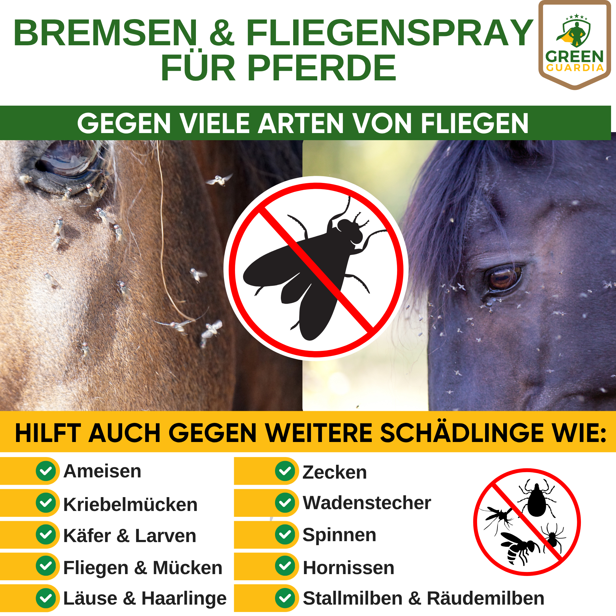 Spray repellente concentrato per mosche e tafani per cavalli