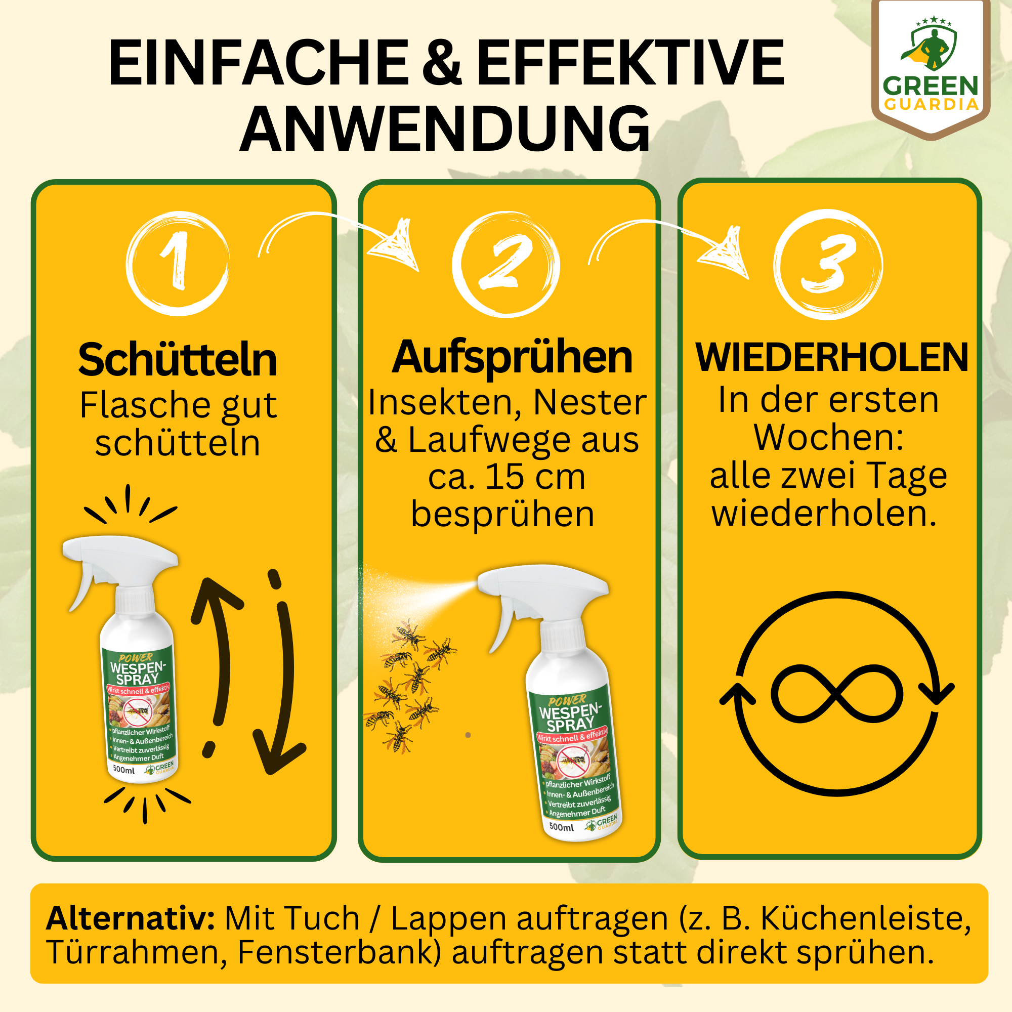 Spray répulsif concentré contre les guêpes