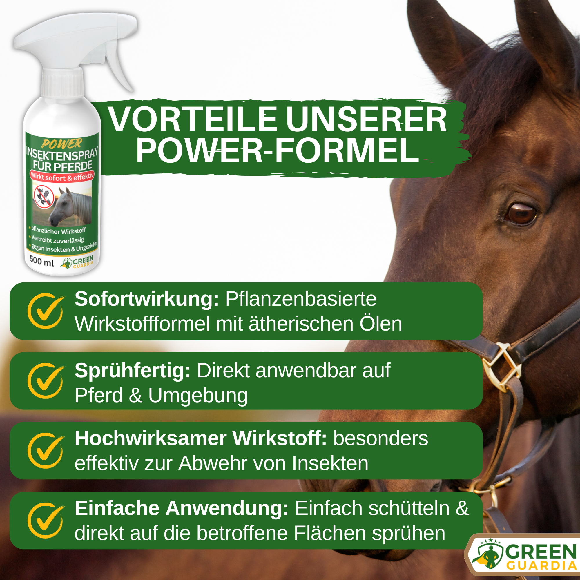 Spray concentrato repellente per insetti per cavalli