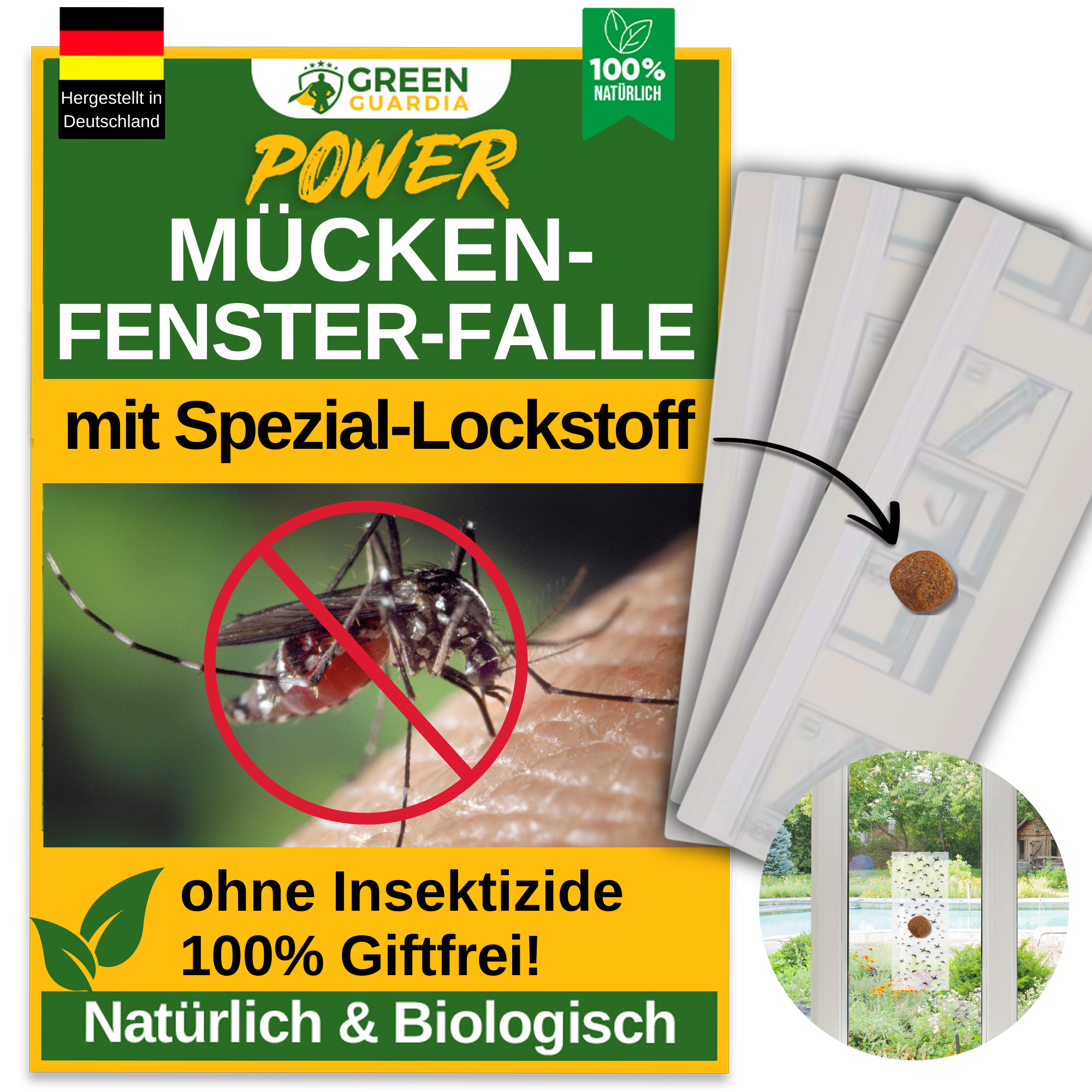 Piège à moustiques pour fenêtre avec attractif spécial