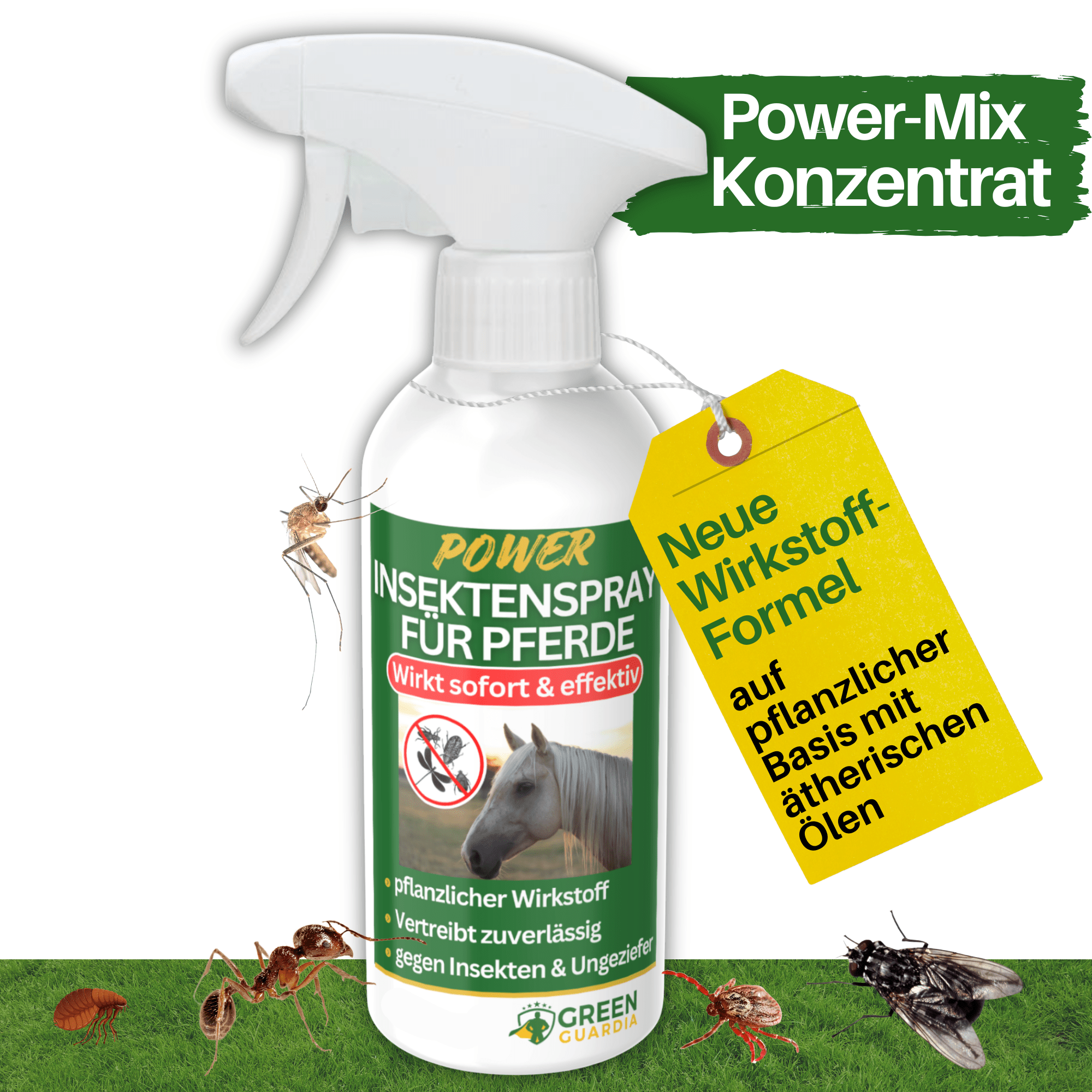 Insekten Abwehrspray Power - Konzentrat für Pferde - Green Guardia - Ihr Experte für Schädlinge und Pflanzen