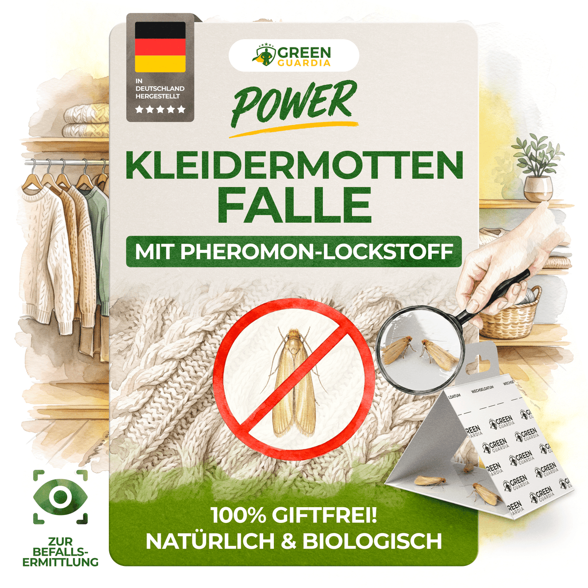 Kleidermotten-Fallen mit Pheromonlockstoff - Green Guardia - Ihr Experte für Schädlinge und Pflanzen