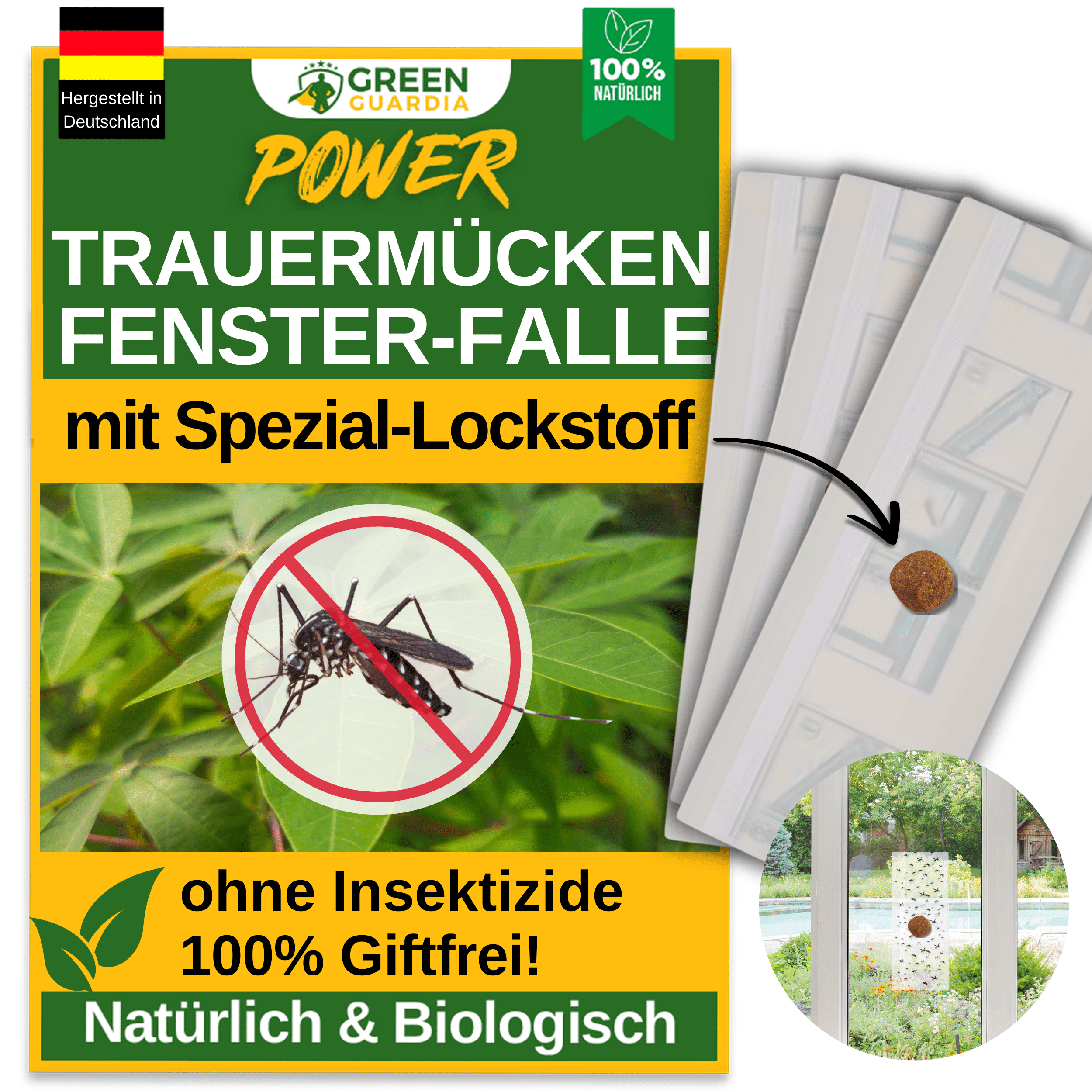 Trauermücken Fenster - Falle mit Spezial - Lockstoff - Green Guardia - Ihr Experte für Schädlinge und Pflanzen