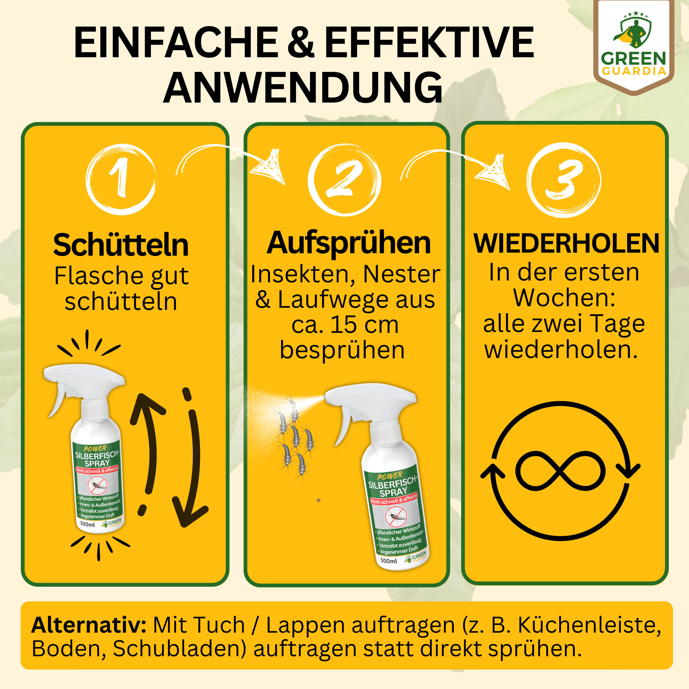 Spray concentrato repellente per pesciolini d'argento