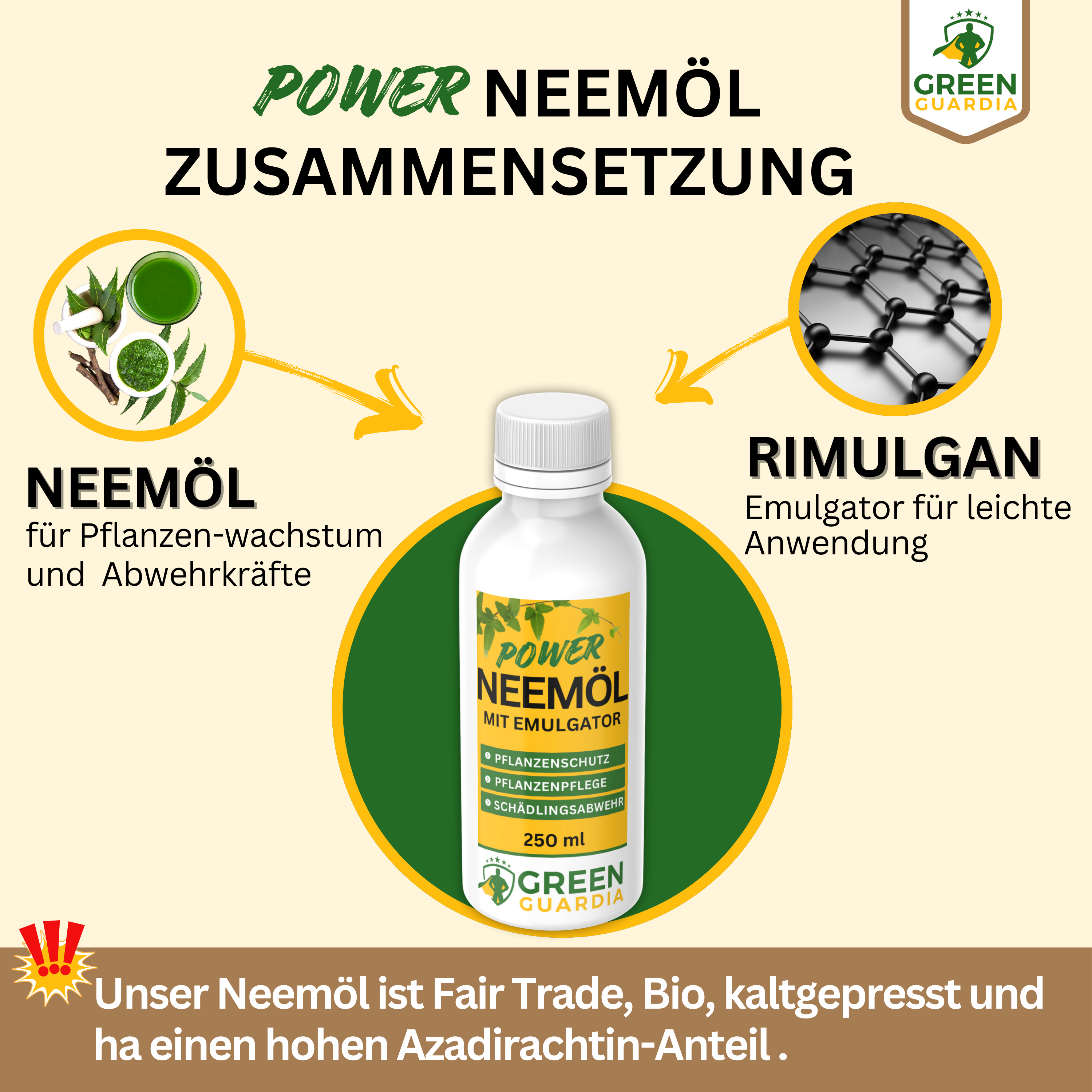 Olio di Neem potente con emulsionante per piante da appartamento e da giardino