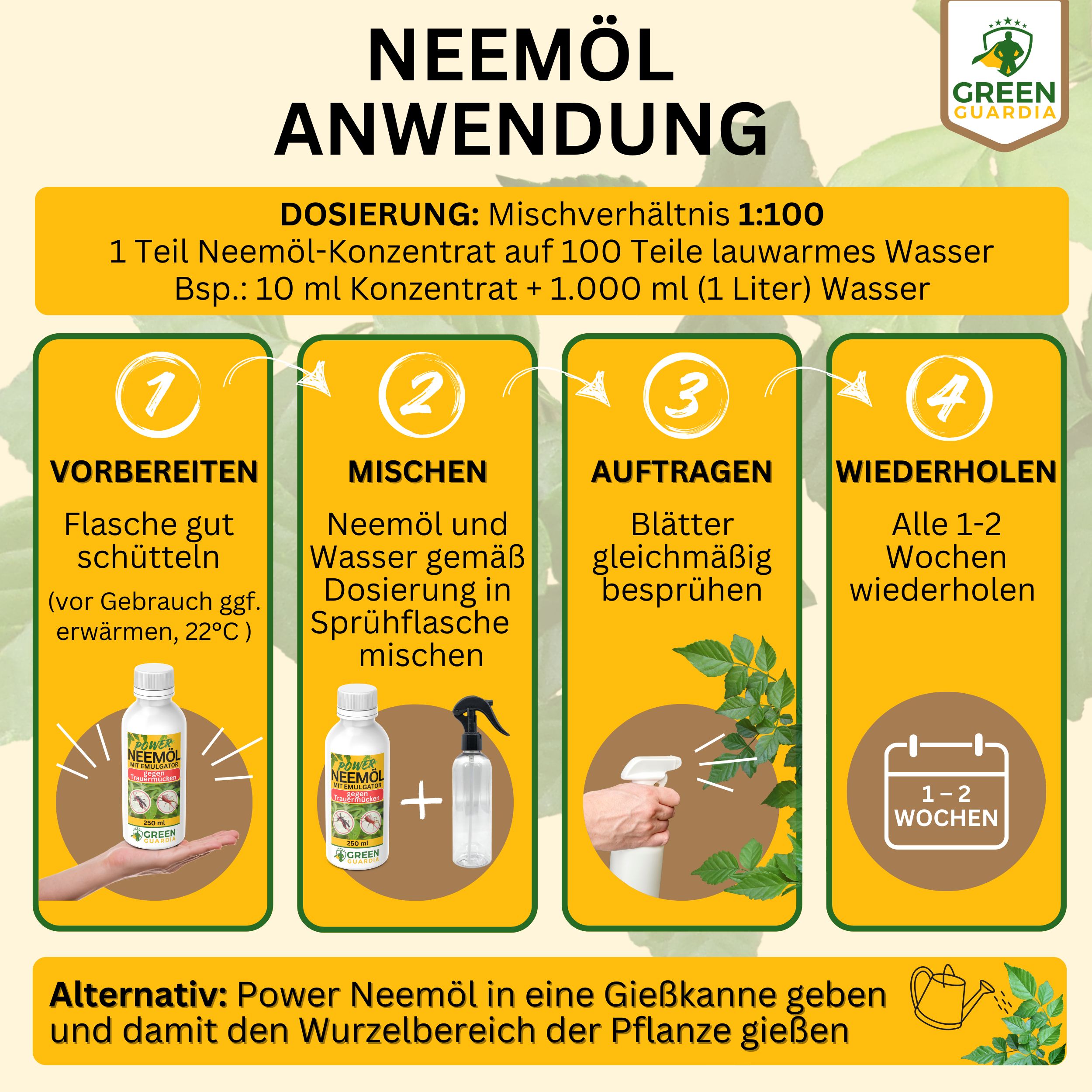 Olio di Neem potente contro i moscerini dei funghi