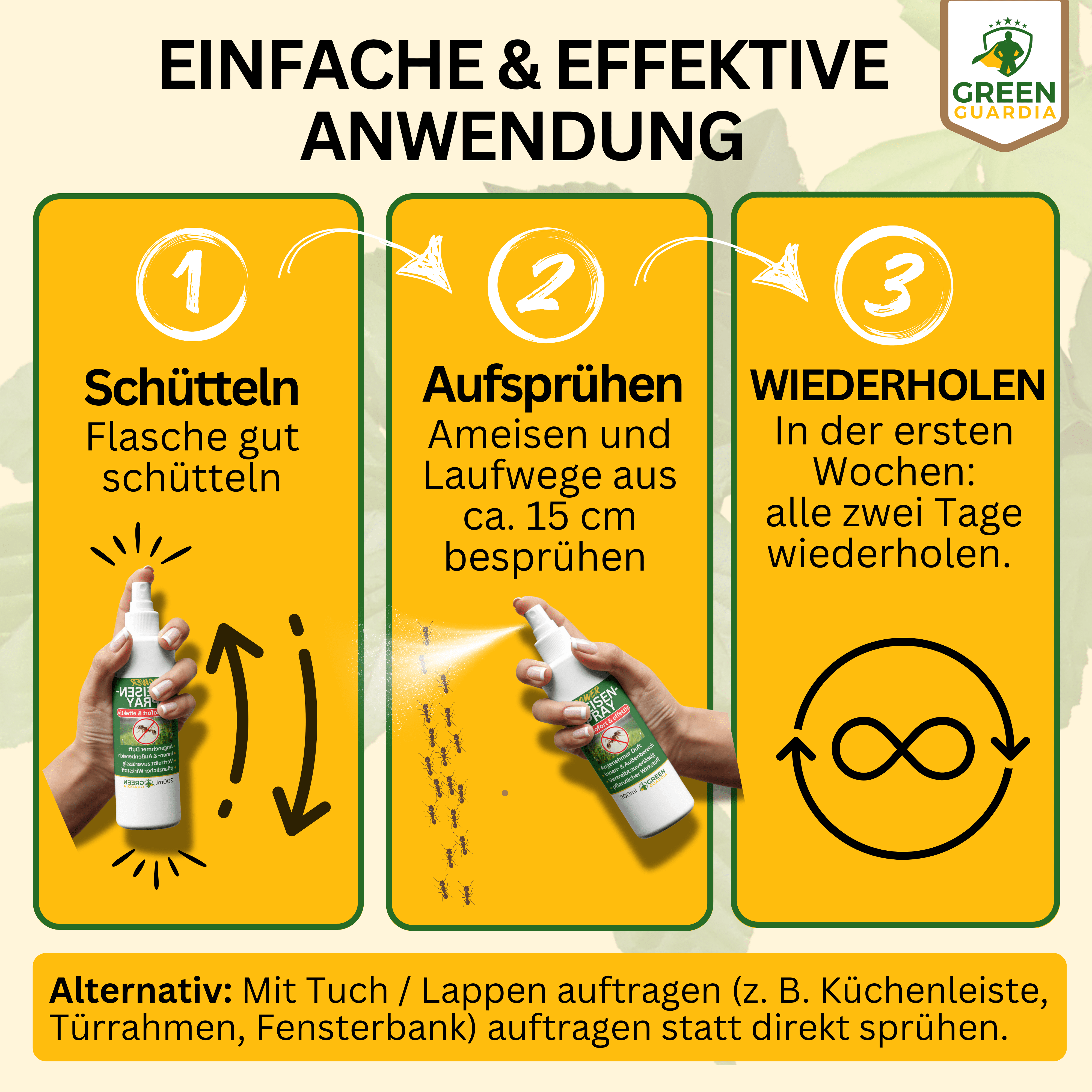 Ameisen Abwehrspray Power - Konzentrat - Green Guardia - Ihr Experte für Schädlinge und Pflanzen