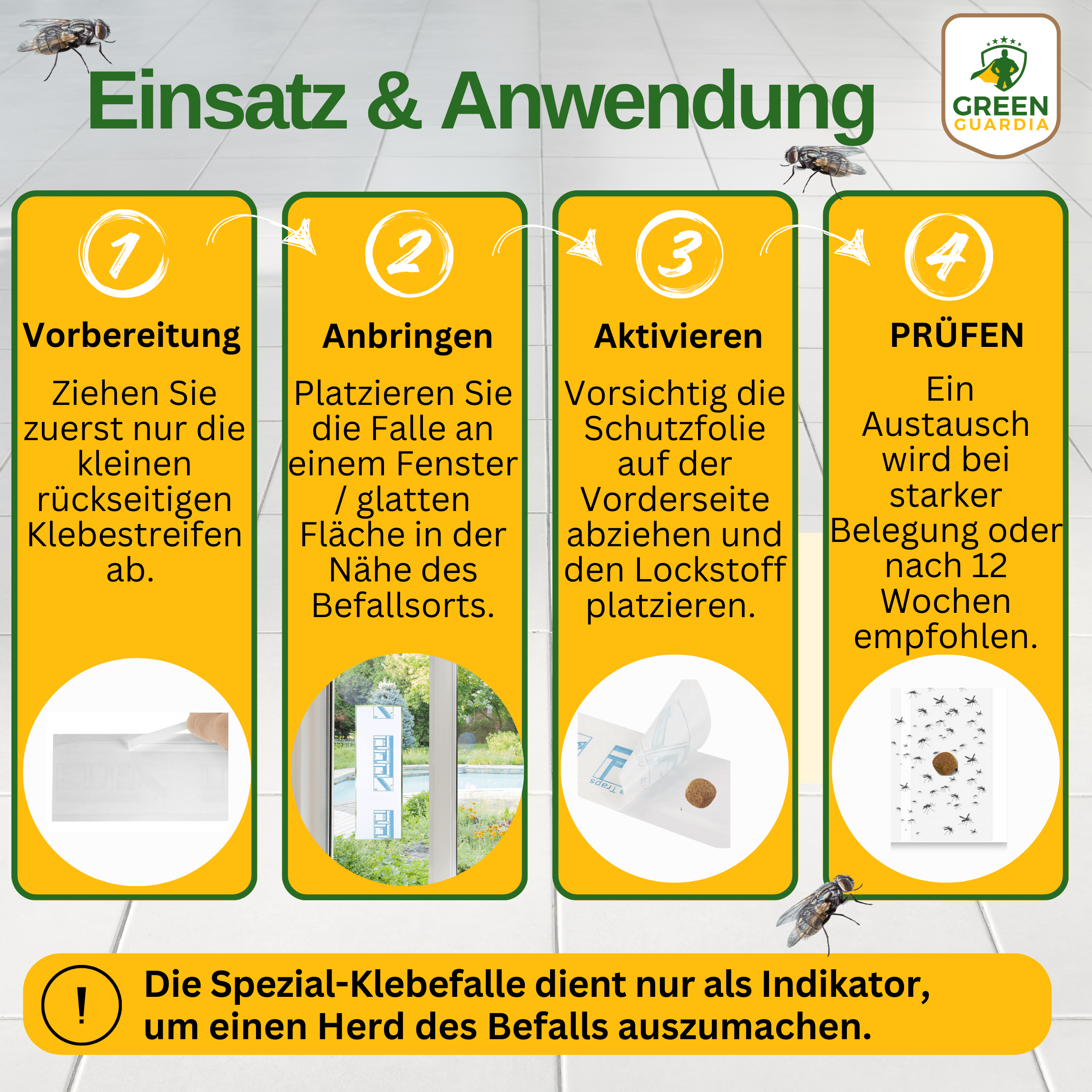 Fliegen Fenster - Falle mit Spezial - Lockstoff - Green Guardia - Ihr Experte für Schädlinge und Pflanzen