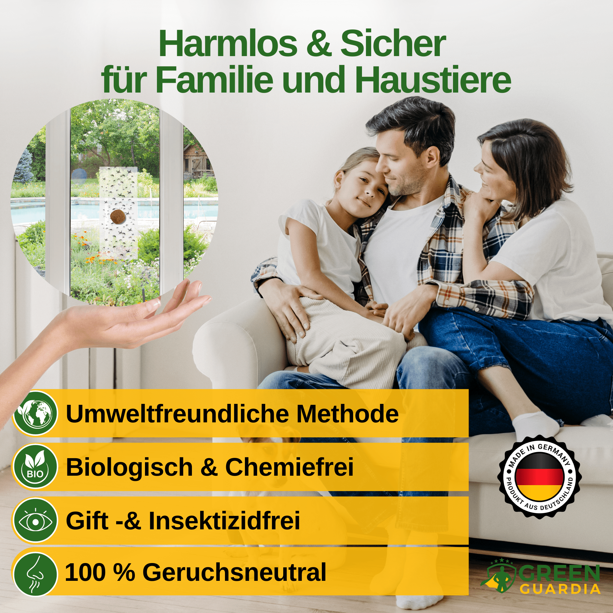 Fluginsekten Fenster - Falle mit Spezial - Lockstoff - Green Guardia - Ihr Experte für Schädlinge und Pflanzen