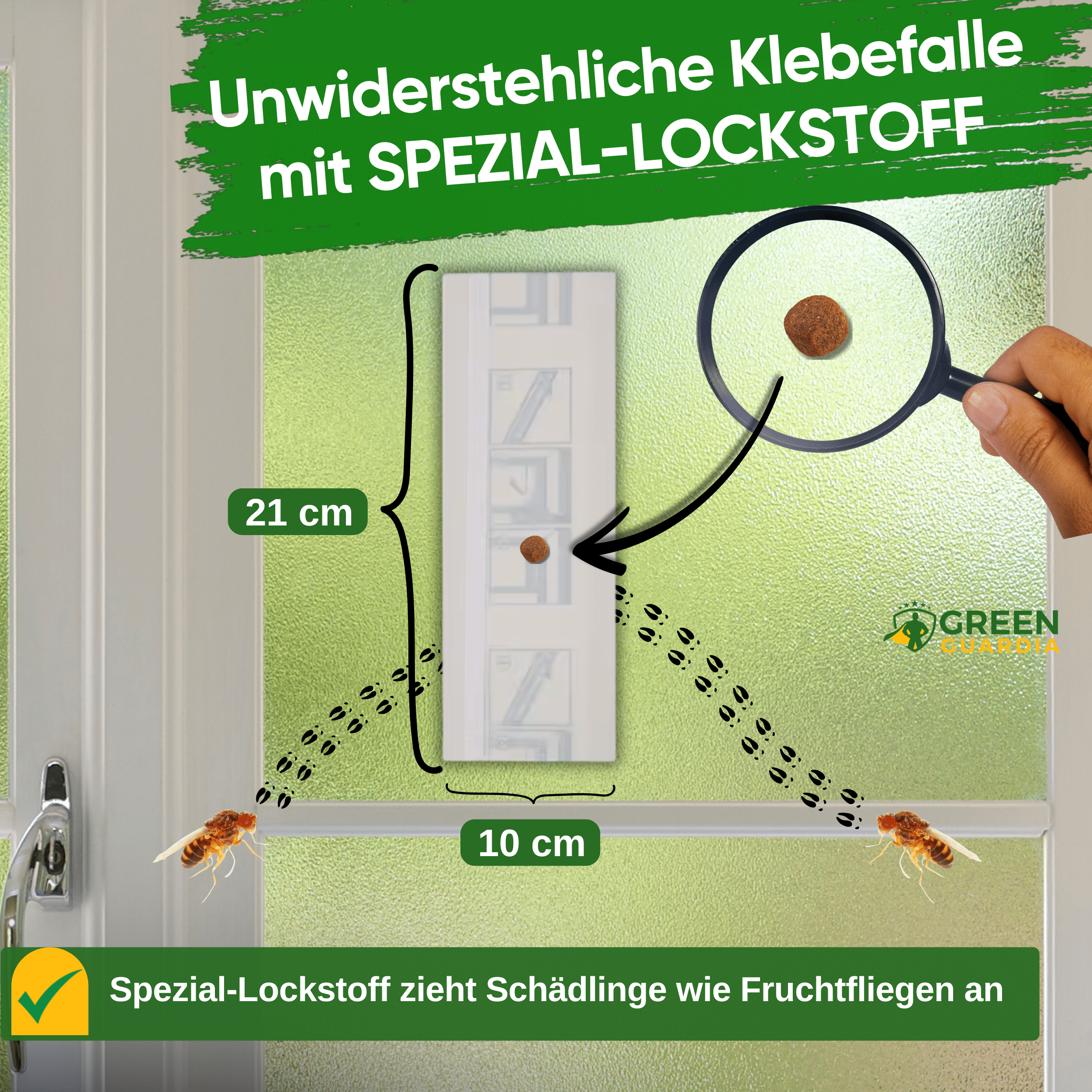 Fruchtfliegen Fenster-Falle mit Spezial - Lockstoff - Green Guardia - Ihr Experte für Schädlinge und Pflanzen