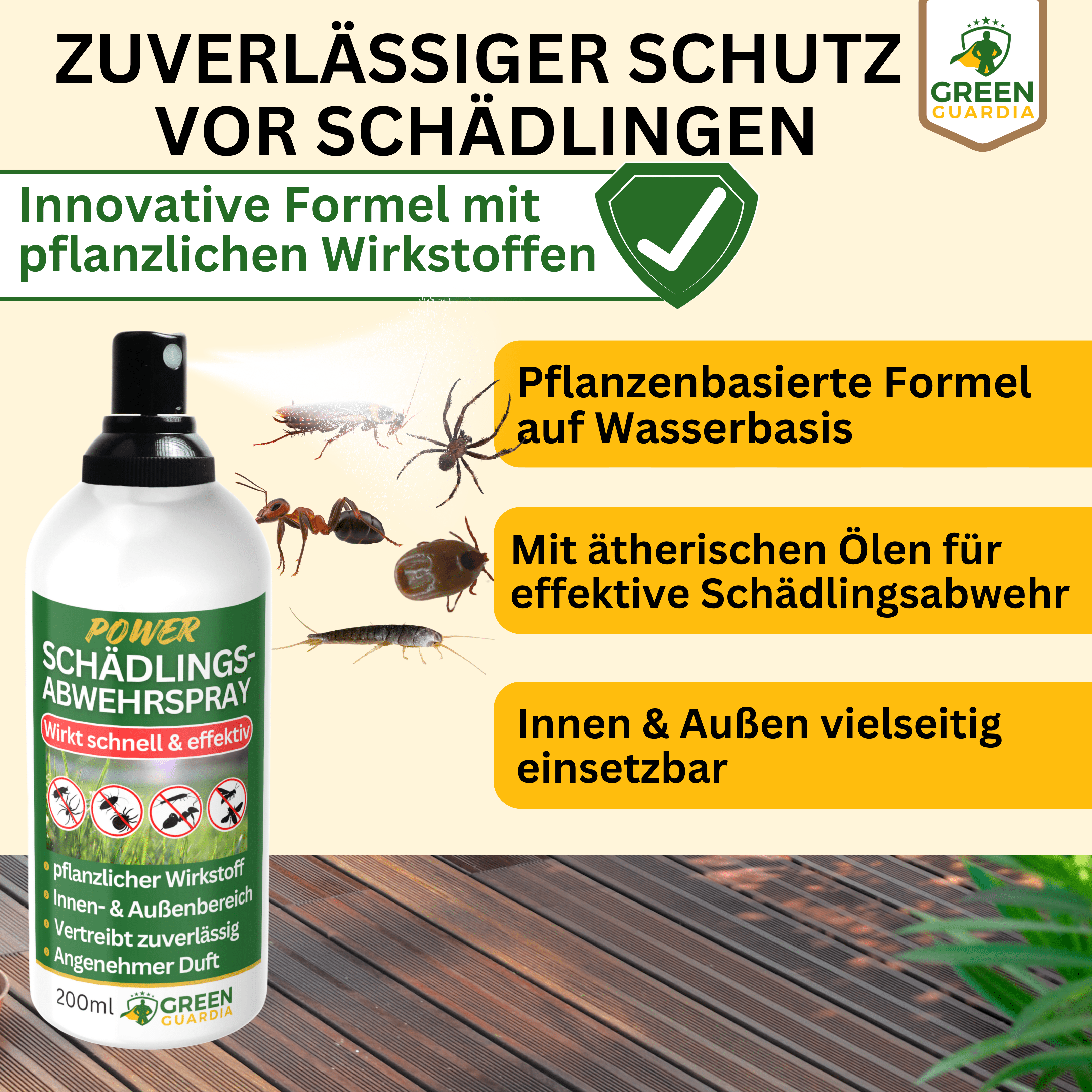 Schädlings - Abwehrspray Power - Konzentrat - Green Guardia - Ihr Experte für Schädlinge und Pflanzen