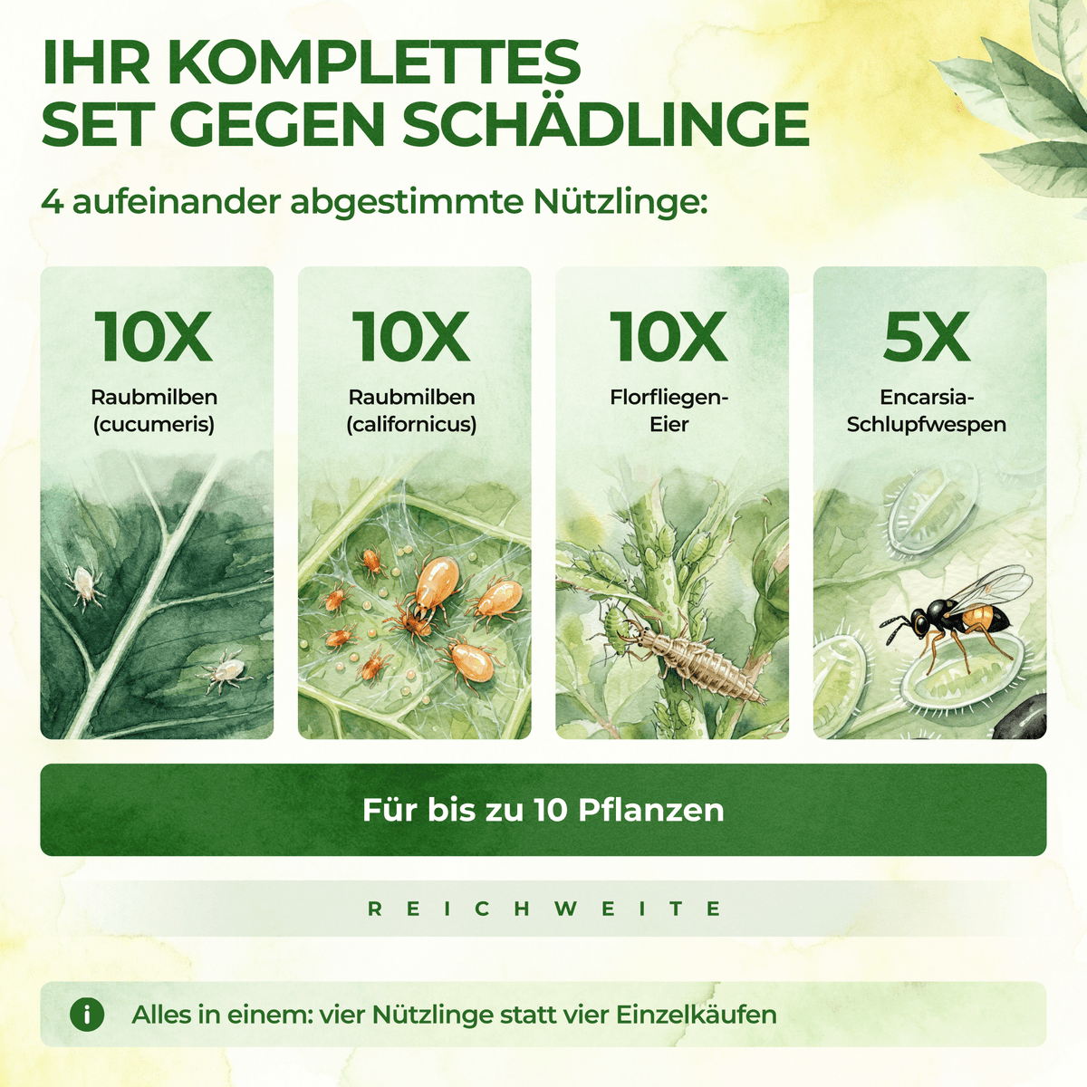Schädlingsabwehr-Bundle für 10 Pflanzen - Green Guardia - Ihr Experte für Schädlinge und Pflanzen