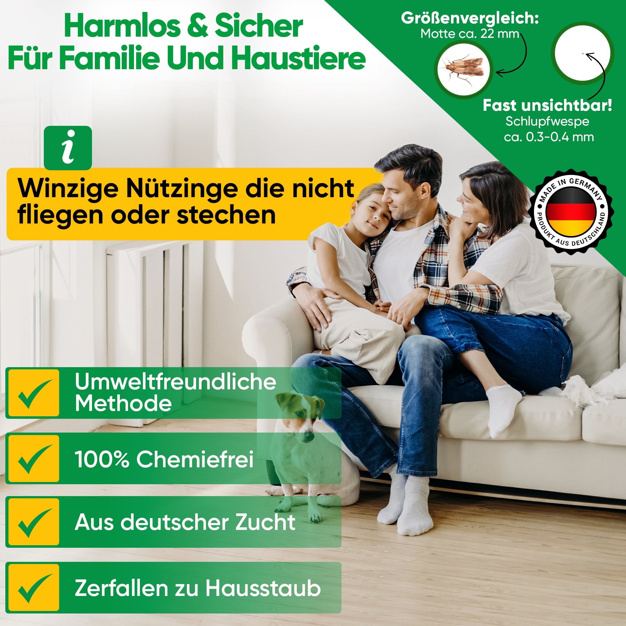 Schlupfwespen gegen Kleidermotten - Green Guardia - Ihr Experte für Schädlinge und Pflanzen