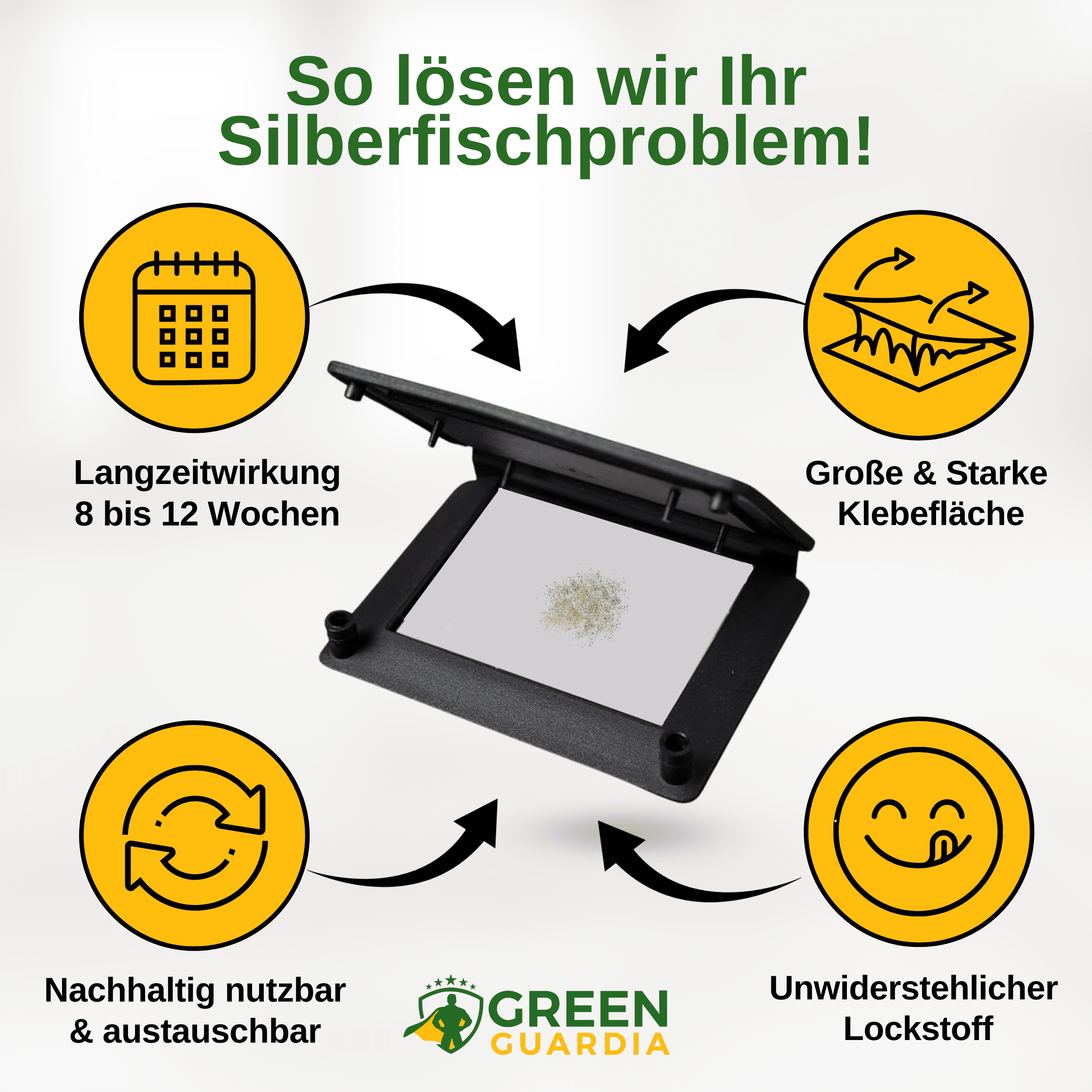 Silberfisch Falle mit Pheromon - Lockstoff - Green Guardia - Ihr Experte für Schädlinge und Pflanzen